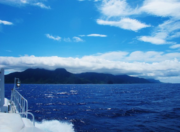 Approaching Lanyu in fine weather on calm seas. It was much rougher on the return crossing the following day.